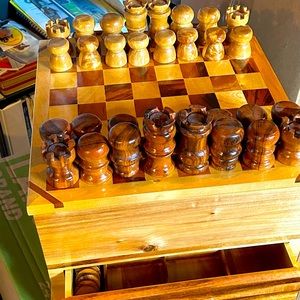 Handmade hard wood boxes and a 5 in 1 game box